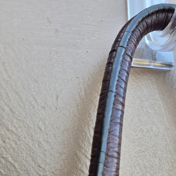 B. Makowsky Brown Leather Hobo Snake Animal Skin Shoulder Bag - Picture 13 of 16